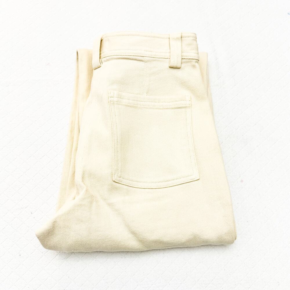 Sunday Best Cream Wide Leg Denim Jean High Rise Zip Fly Pants Size 4